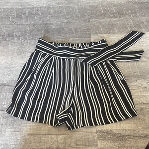 H&M Striped Paper Bag Shorts